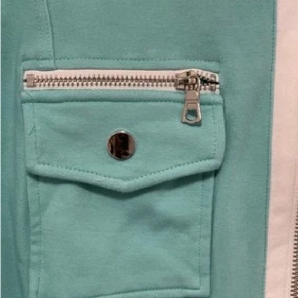 Boston Proper Shift Dress Turquoise Athleisure Chic Zip Front Resort Large - Picture 7 of 13